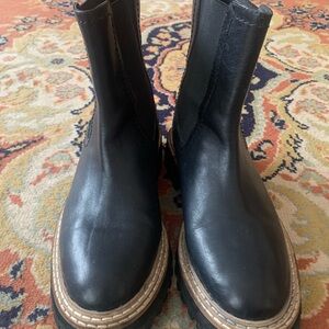 Boden Black Leather Ankle Boots